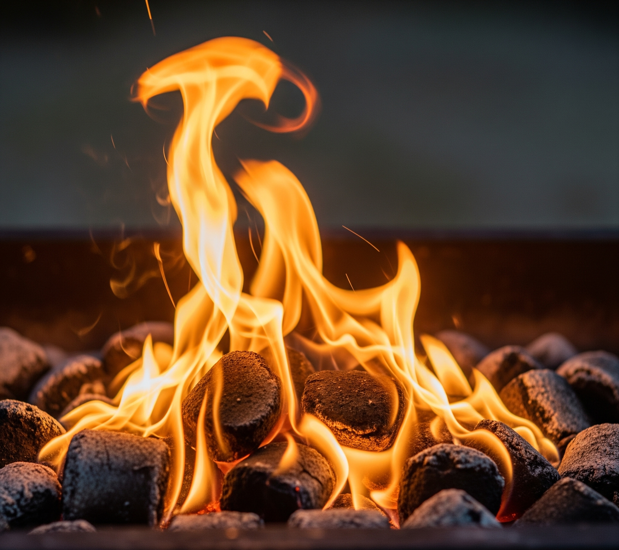 نار قوالب الفحم نظيفة